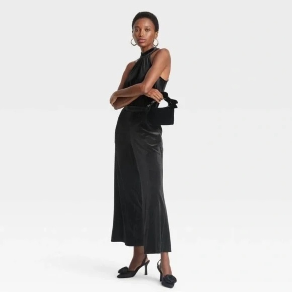 NWT A New Day Black Velvet Jumpsuit Party Size XL